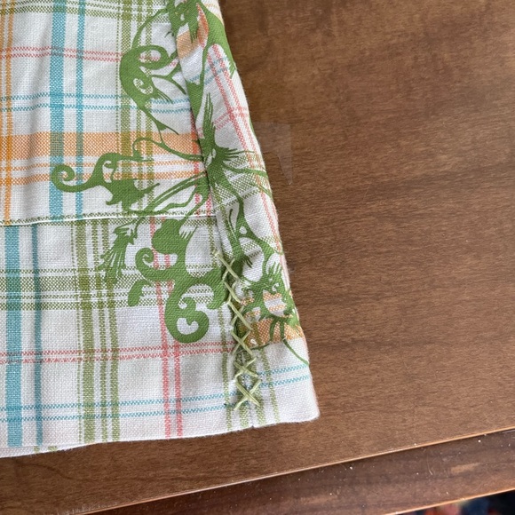 Micro Mini Skirt y2k Cargo Pastel Plaid Snap Pockets Boho Hippie Detail - Picture 7 of 16